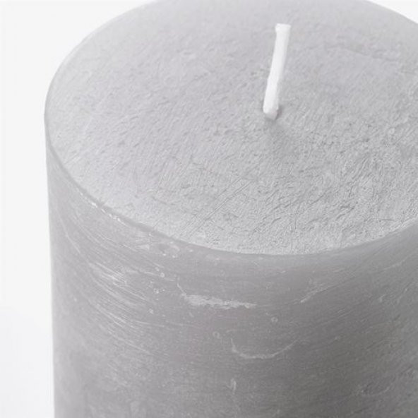 3 Parça Blok Mum Mavi-Lila Tonları 10,12,14 Cm 3 Parça Kokusuz Blok Mum - Resim 4