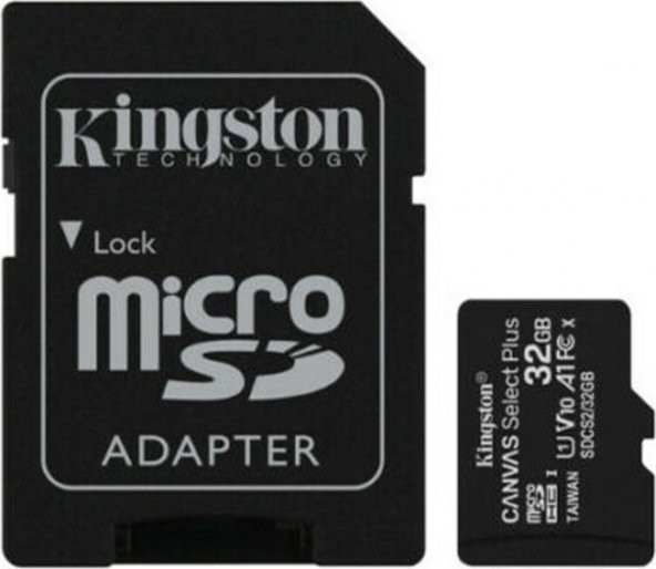 Kingston 32GB MicroSDHC Canvas Select Plus Hafıza Kartı SDCS2/32GB
