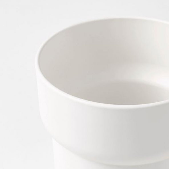 Beyaz Saksı 12 Cm ,Kalın Plastik 12 Cm Yapay Bitki-Çiçek Saksı,Deliksiz İç*Dış Mekan - 3