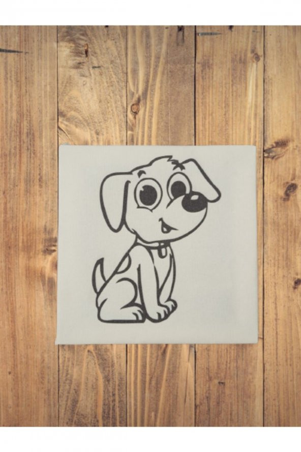 Resimli Tuval 20 X 20 Sevimli Köpek  6lı boya, fırça Boyama seti - 2