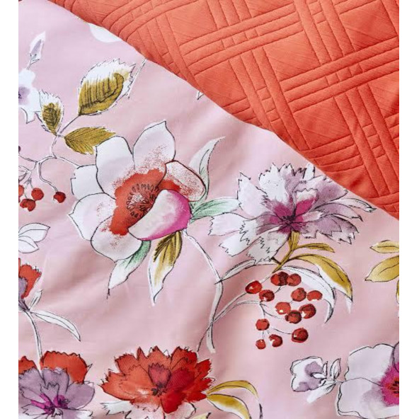 KARACA HOME ELİA PEMBE NEVRESİM VE YATAK ÖRTÜSÜ SETİ - 3