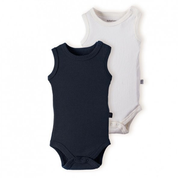 Baby Cosy Organic 2Li Bebek Body 11101 Black-Ekru
