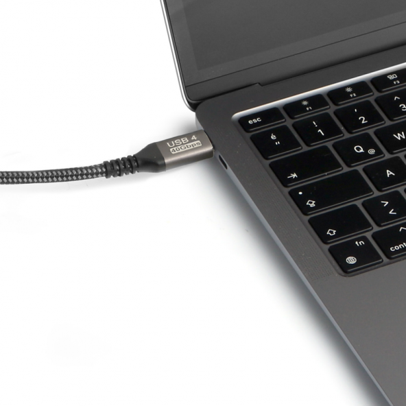 Dark Type-C USB 4.0 Thunderbolt 3 Destekli 40Gbps Kablo, PD100W, 8K 60Hz, 4K 120Hz - 1 Metre - 5