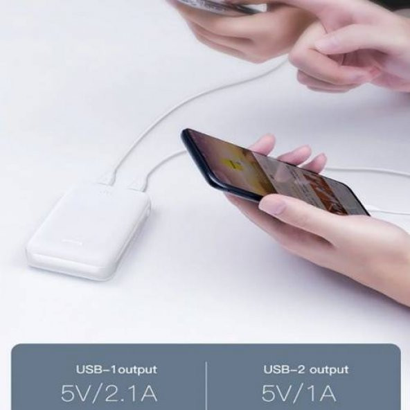 Mini Ja 10000mah Taşınabilir Harici Şarj Powerbank Ppjan-a01 Beyaz 30375 - 5
