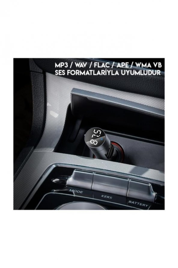 Energy Column Bluetooth 5.0 Araç Mp3 Dual Usb Araç Şarjı Siyah 31564 - 6