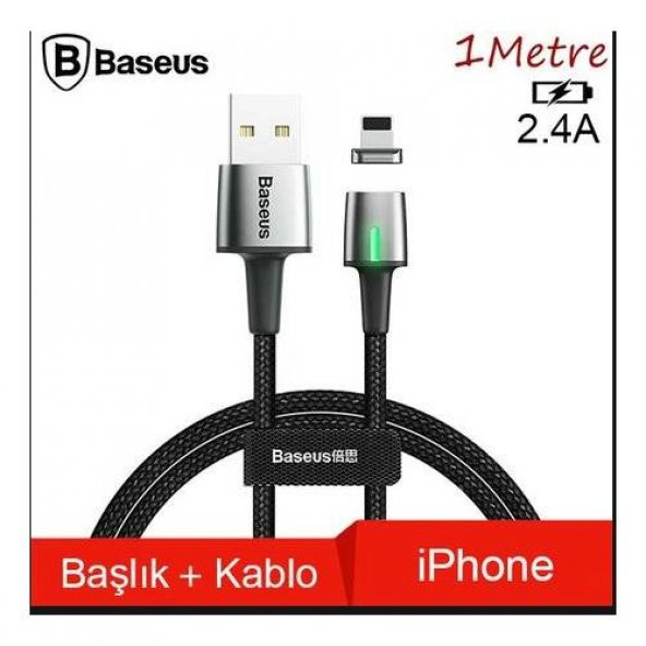 Baseus 2.4A Mıknatıslı İphone Şarj Hızlı Şarj İphone 11 Pro X XS XR 7 8 6 Şarj İphone Magnetik Şarj
