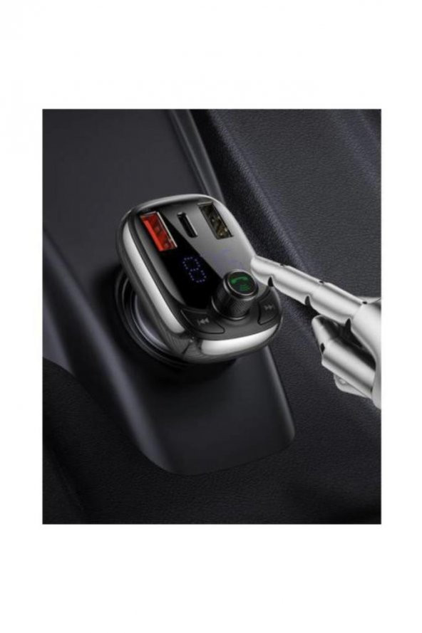 Bluetooth Araç Aktarım Kiti Mp3 Araç Kiti 36w Qc 4.0 Dual Usb Type-c Araç Şarjı 6953156297166 - 3