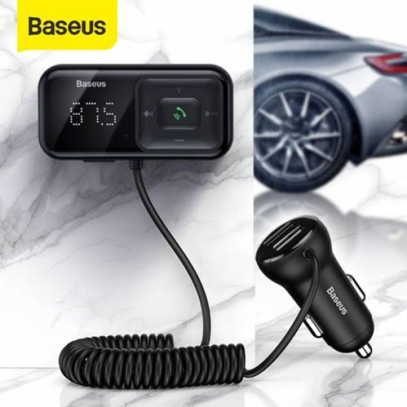 Baseus Araç Transmitter Bluetooth Araç Çakmaklık Ve Müzik Kiti 2in1 Araç Şarj Araç Transmitter Kiti - 2