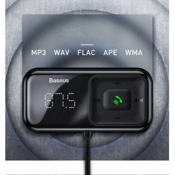 Baseus Araç Transmitter Bluetooth Araç Çakmaklık Ve Müzik Kiti 2in1 Araç Şarj Araç Transmitter Kiti - 8