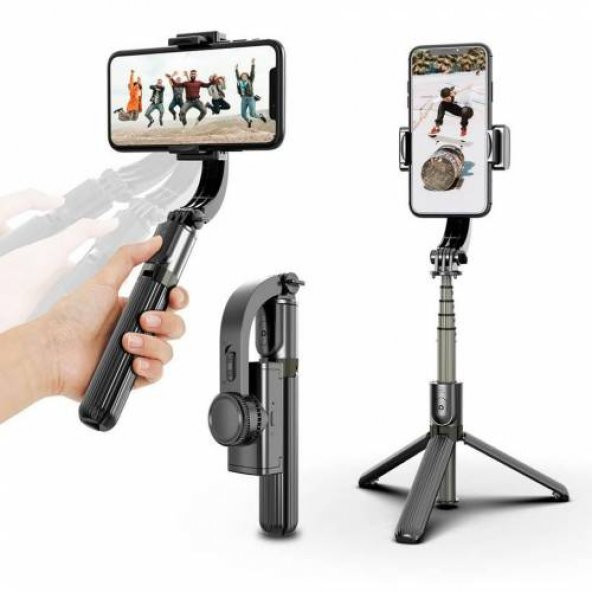 Polham Bluetooth Telefon ve Kamera Sabitleyici Selfie Çubuğu Özçekim Tripod Uzaktan Kumandalı