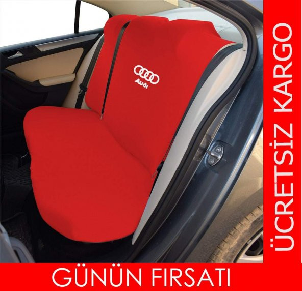 Audi Marka Oto Servis Kılıfı - Likralı Kumaş Gerdirme Lastikli - 4 Parça - 2