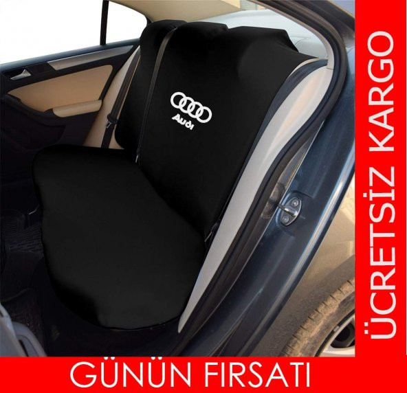 Audi Marka Oto Servis Kılıfı - Likralı Kumaş Gerdirme Lastikli - 4 Parça - 4