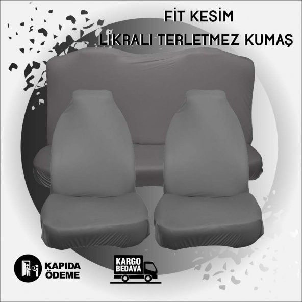 Chevrolet Uyumlu Oto Servis Kılıfı - Likralı Kumaş Gerdirme Lastikli - 4 Parça - 3