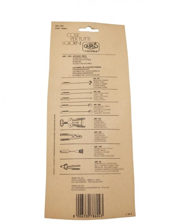 Pedrini Paslanmaz Çelik Kokteyl Süzgeçi İtalyan Malı - 3