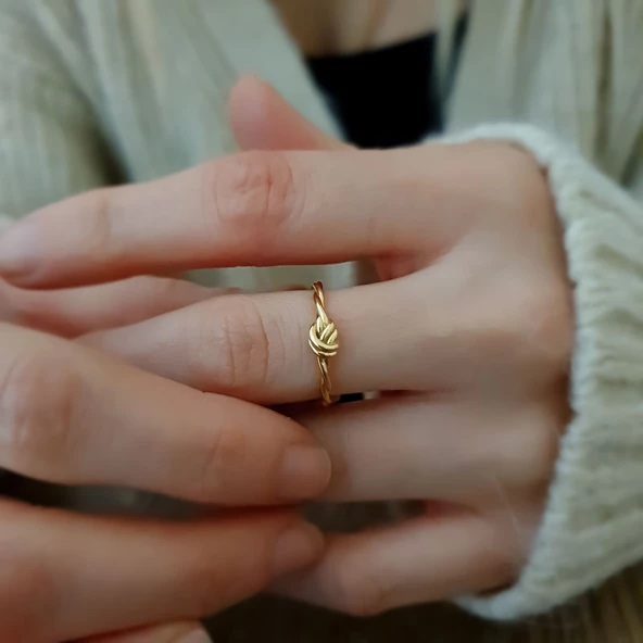 14k Altın Aşk Düğümü Yüzük - Resim 2