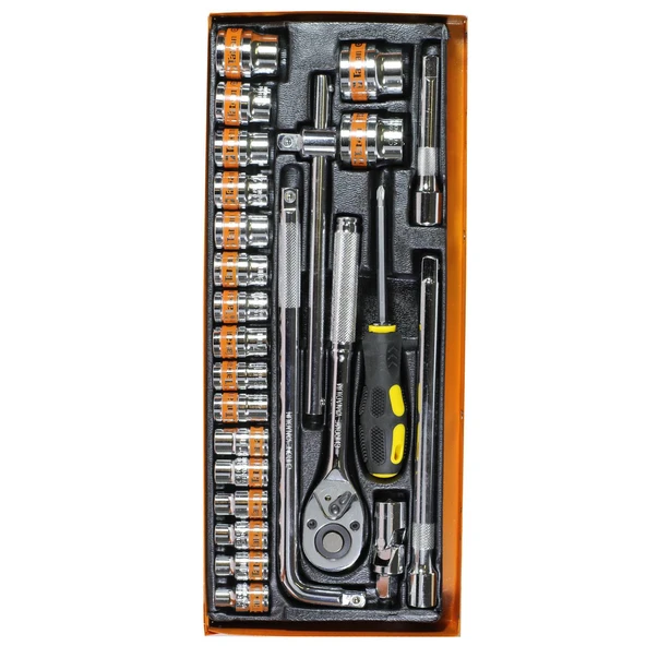 Tatian 25 Parça Lokma Takımı Tornavida Uzatma Cırcırlı 1/2 6 Köşe - Resim 3