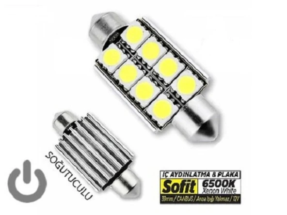 Jsv Plaka Ve Aydınlatma Led Ampül 6500K Canbus 8 Led - Resim 2