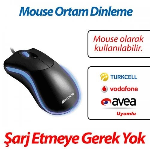Mouse Görünümlü Ortam Ses Dinleme Cihazı Ev İşyeri Anlık Dinleme - 3