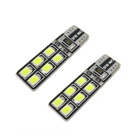 Dipsiz LED Ampul Beyaz 12 V 12 LED T10 Can Bus 2 Adet