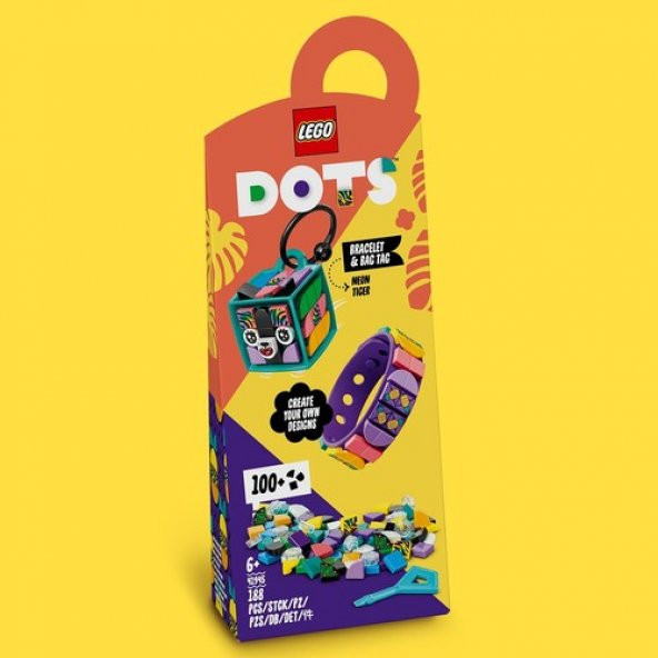 LEGO Dots 41945 Neon Tiger Bracelet and Bag Tag - 4