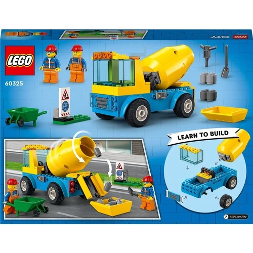 LEGO City 60325 Cement Mixer Truck - Resim 7