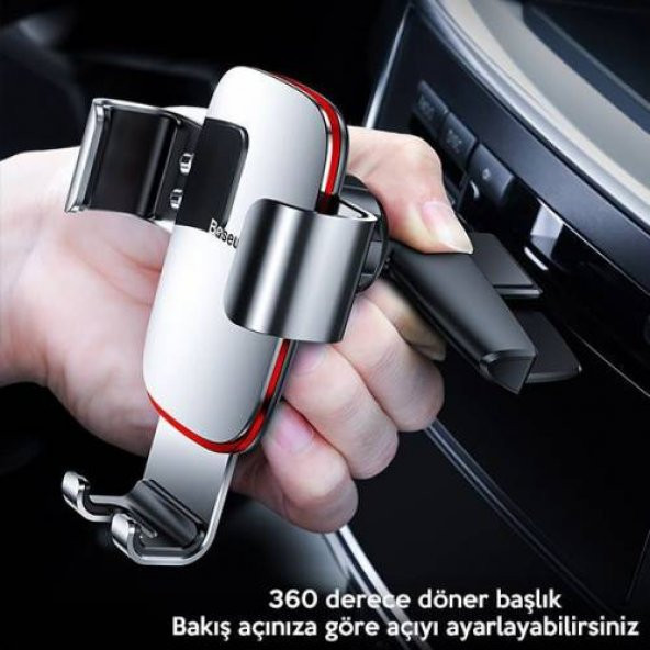 Baseus CD Gözü Uyumlu Araç Içi Telefon Tutucu, Metal Ultra Güçlü Araç Tutucu Araç Tutucu - 5