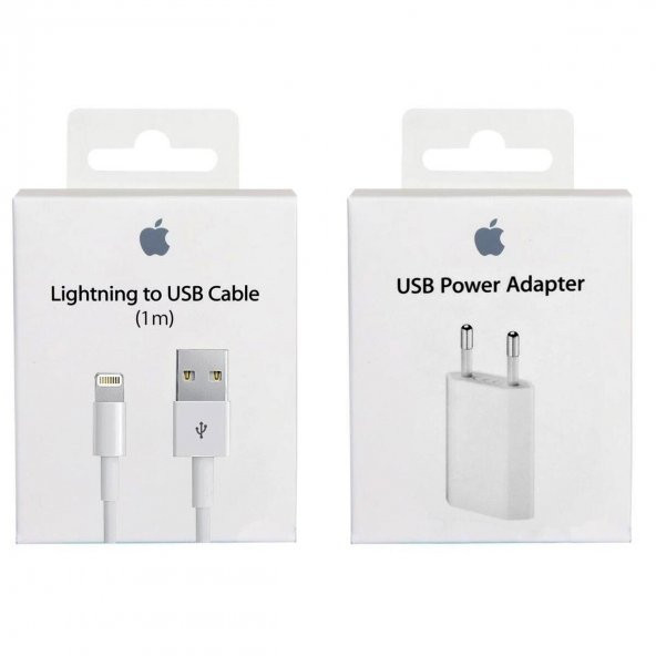 ASF İphone USB Lightning 1m. Şarj Kablosu+5w Adaptörü (KABLO KORUYUCU HEDİYELİ!)