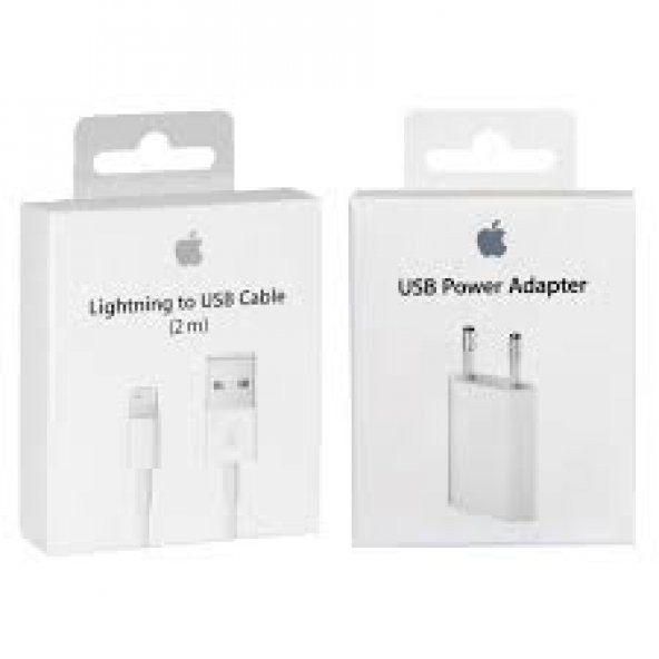 ASF İphone USB Lightning 2m. Şarj Kablosu+5W Adaptör (KABLO KORUYUCU HEDİYELİ!)