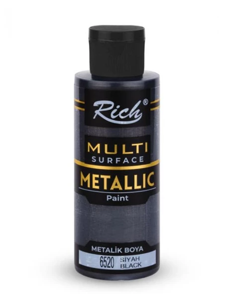 Rich Multi Surface Metalik Akrilik Boya Siyah 120ml