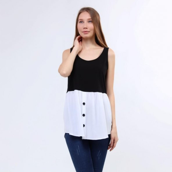 DRR Moda Sıfır Kol Garnili Tunik / Bluz - 3