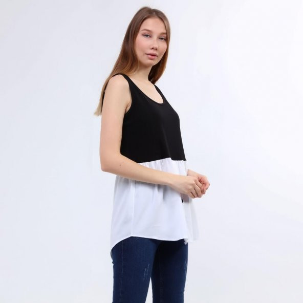 DRR Moda Sıfır Kol Garnili Tunik / Bluz - 4