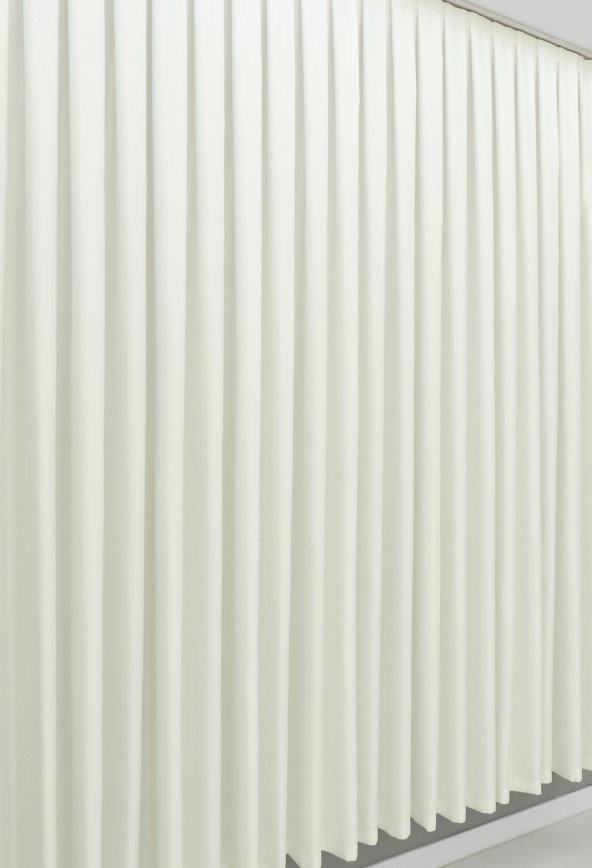 Saten Güneşlik Perde - Pilesiz Düz Dikim  Krem 320 cm En- 200 cm Boy - 5