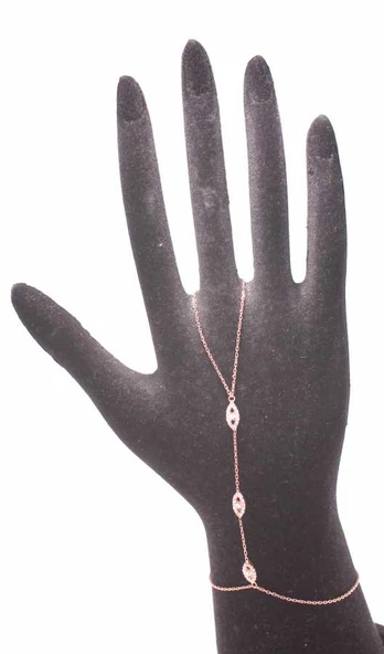 925 Ayar Gümüş Mekik Şahmeran Bileklik, Pembe - Beyaz Taş - Resim 4