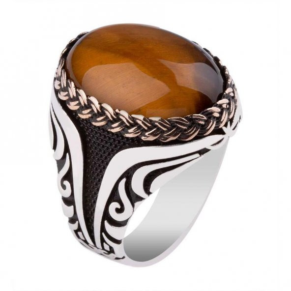 Kaplangözü Taşlı 925 Ayar Gümüş Yüzük - Resim 3