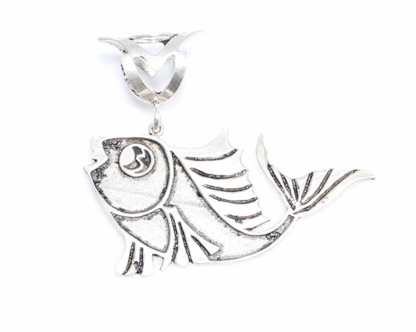 925 Ayar Gümüş Balık Şeklinde Kolye Ucu ürün görseli