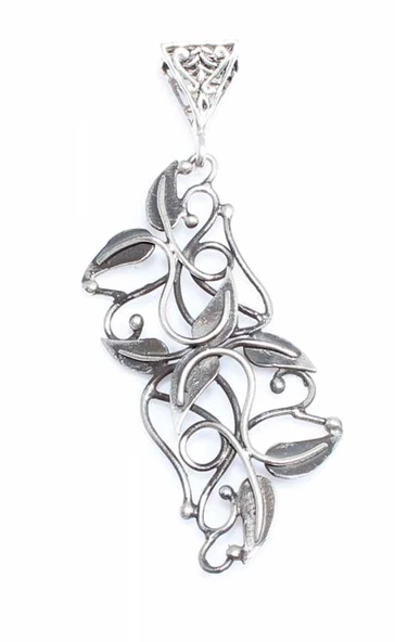 925 Ayar Gümüş Yaprak Motifli Kolye Ucu ürün görseli