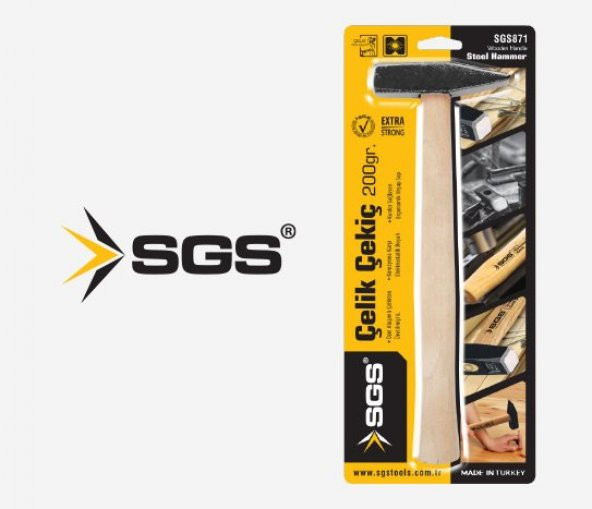 Sgs Ahşap Saplı Çelik Çekiç 200 gr