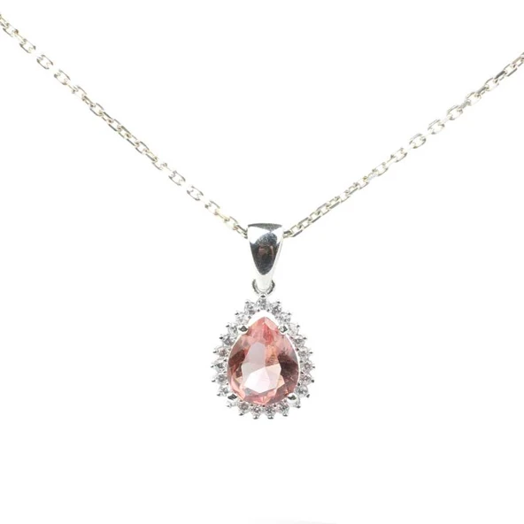 925 Ayar Gümüş Damla Zultanit Taşlı Anturaj Kolye ürün görseli