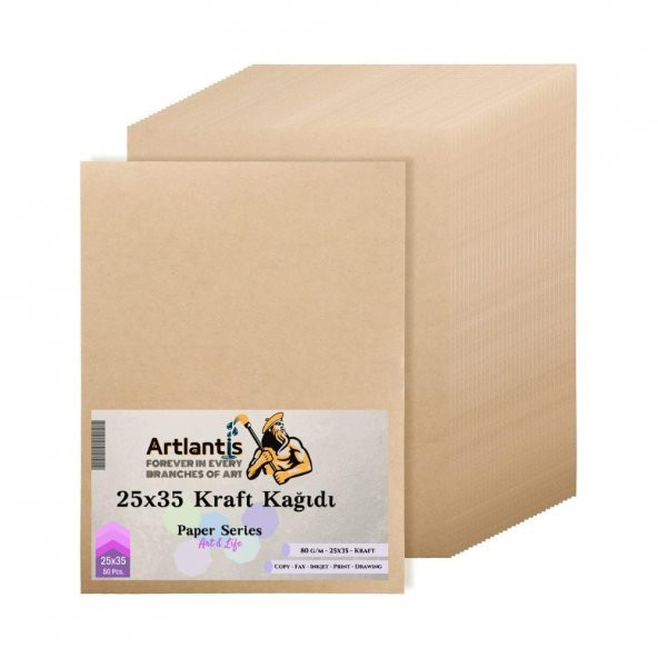 25x35 Kraft Kağıt 80 Gr 50 Adet Artlantis Kraft Saman Kağıt 25x35 50 Adet ürün görseli 1
