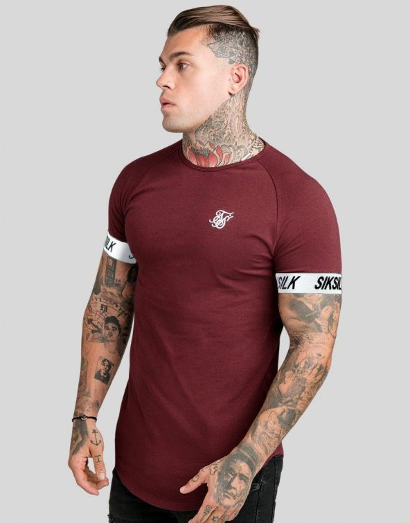 SikSilk Burgundy Tech Tee Erkek Tişört