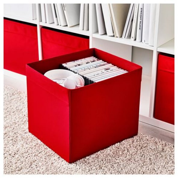 Kare Kutu Düzenleyici Kutu IKEA Ev Düzeni Düzenleme Saklama Kutusu Kırmızı  33x38x33 cm - Resim 2
