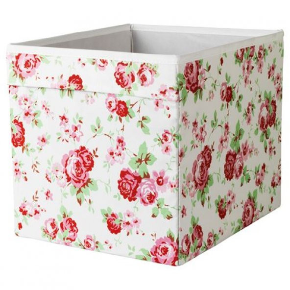 Kare Ev Düzeni Kutu Düzenleyici Kutu IKEA Düzenleme Saklama Kutusu Çiçek Desenli 33x38x33 cm