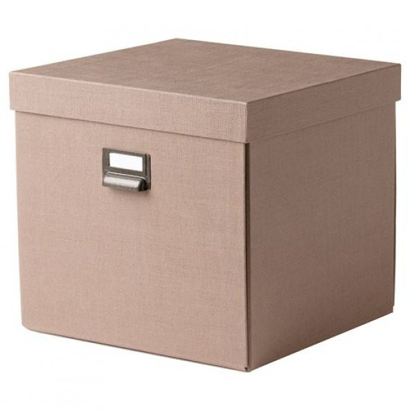 Kapaklı Kutu Düzenleyici IKEA Ev Düzeni Düzenleme Saklama Kutusu Koyu Bej 32x31x30 cm