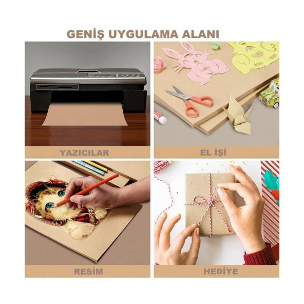 50x70 Kraft Kağıt 80 Gr 25 Adet Artlantis Kraft Saman Kağıt 50x70 25 Adet - 2