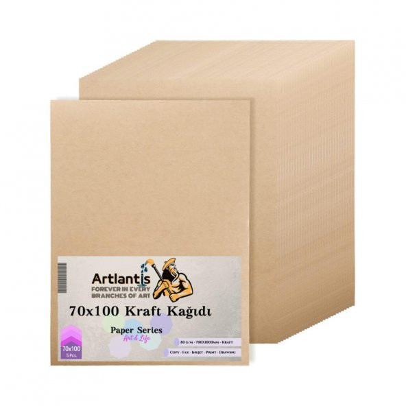 70x100 Kraft Kağıt 80 Gr 5 Adet Artlantis Kraft Saman Kağıt 70x100 5 Adet