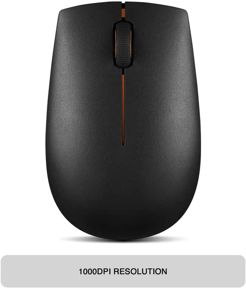 Lenovo 300 Kablosuz Mouse, Siyah