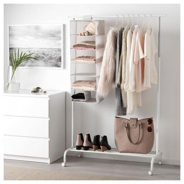 Dolap İçi Bölmeli Düzenleyici Ölçü 30x30x90 cm Beyaz-Gri Renk IKEA Bölmeli Düzenleyici Kareli - 2