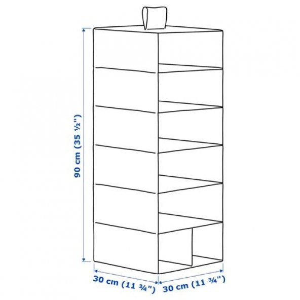 Dolap İçi Bölmeli Düzenleyici Ölçü 30x30x90 cm Beyaz-Gri Renk IKEA Bölmeli Düzenleyici Kareli - 4