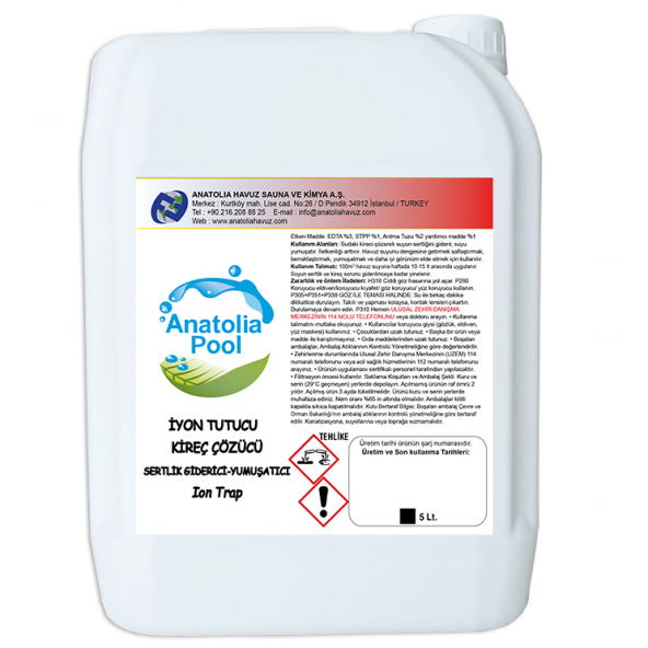 Anatolia Pool İyon Tutucu / Kireç Çözücü / Sertlik Giderici 5 Lt (Ion Trap)