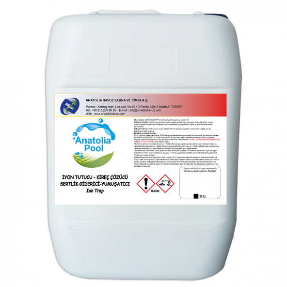 Anatolia Pool İyon Tutucu / Kireç Çözücü / Sertlik Giderici 20 Lt (Ion Trap)